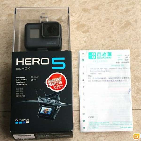 95% new GoPro Hero 5 Black (長用Super Suit Case, 行貨有單已過保)