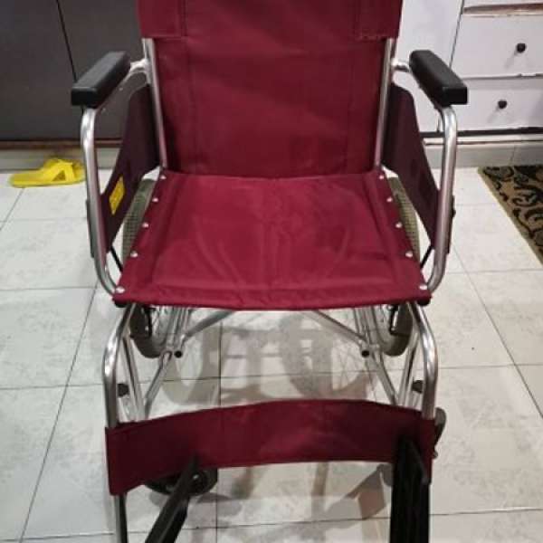 原裝日本 Miki cheel chair 鋁合金 超輕 助推式 手推 輪椅 紅色款  MIKI-MOCC-43L(...