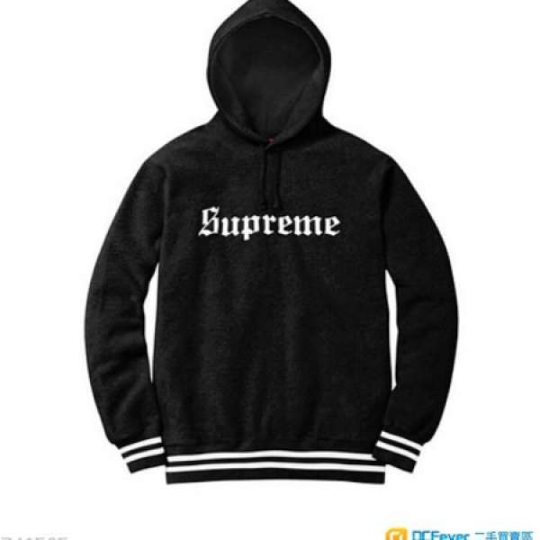 Supreme black reverse fleece hoodie(size M)