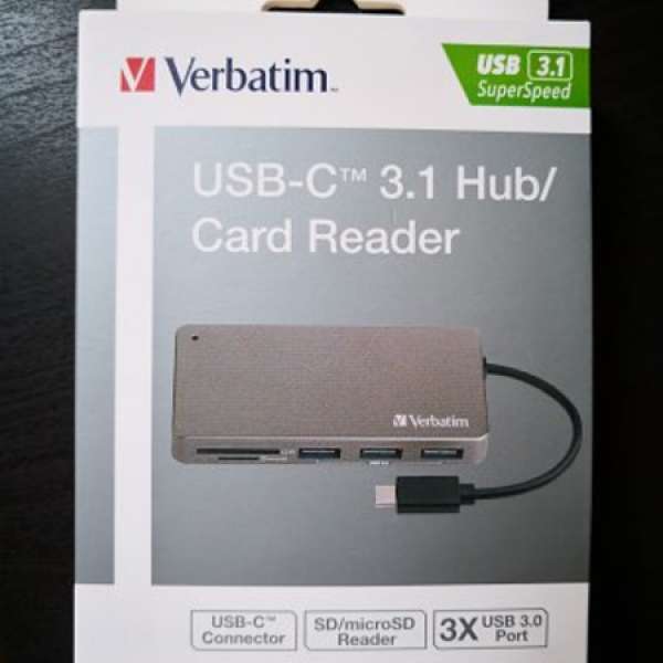 Verbatim USB-C 3.1 Hub/Car Reader 全新 行貨 Type-C