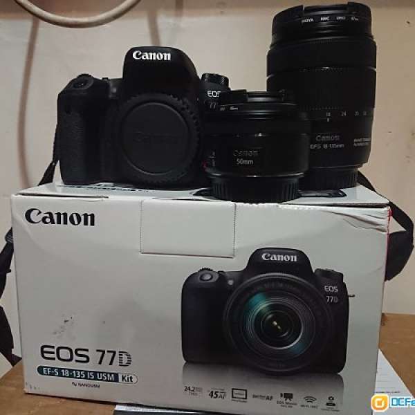 99%新 Canon 77d. EF-S 18-135 IS USM KIT + 50 1.8 STM