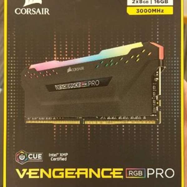 全新 Corsair Vengeance RGB Pro DDR4 3000C15 16GB kit (8GBx2)
