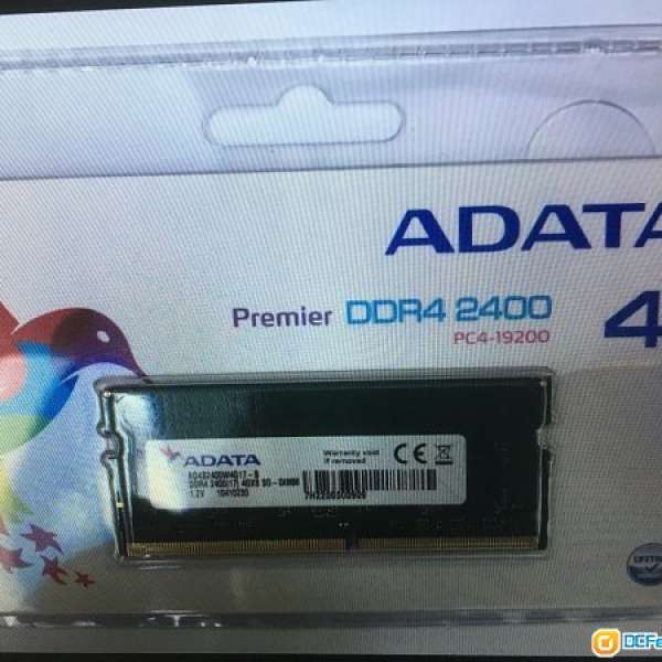 全新ADATA Premier DDR4 2400MHz PC4-19200 4GB