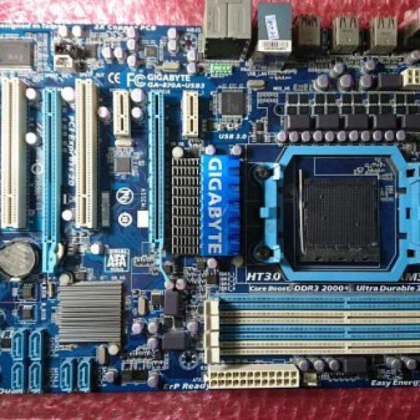 技嘉電腦底板 Gigabyte GA-870A-USB3 rev:3.1