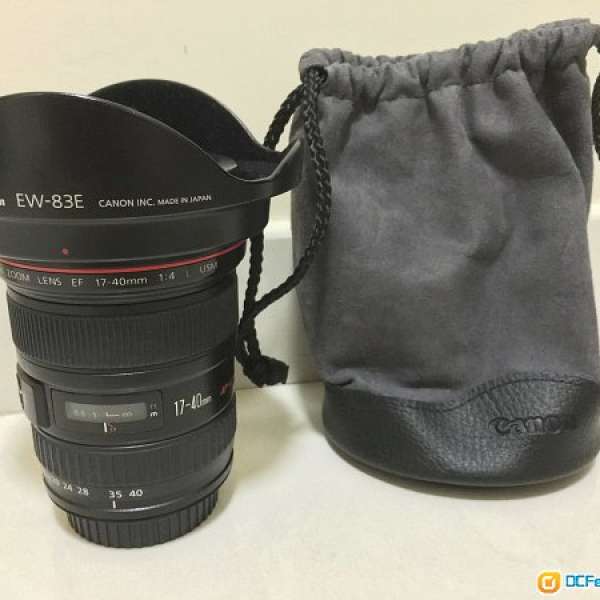 Canon EF17-40 f/4L USM  有盒 ，連B+W filter, hood and leather bag