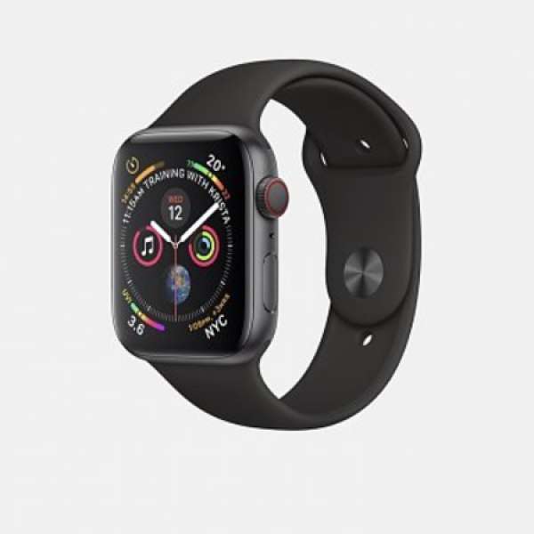 Apple Watch Series 4 (GPS + 流動網絡) 44mm太空灰鋁金屬錶殼配黑色運動錶