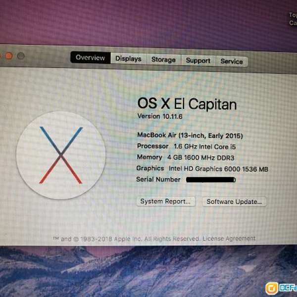 Macbook Air 13 (Early 2015) 128GB