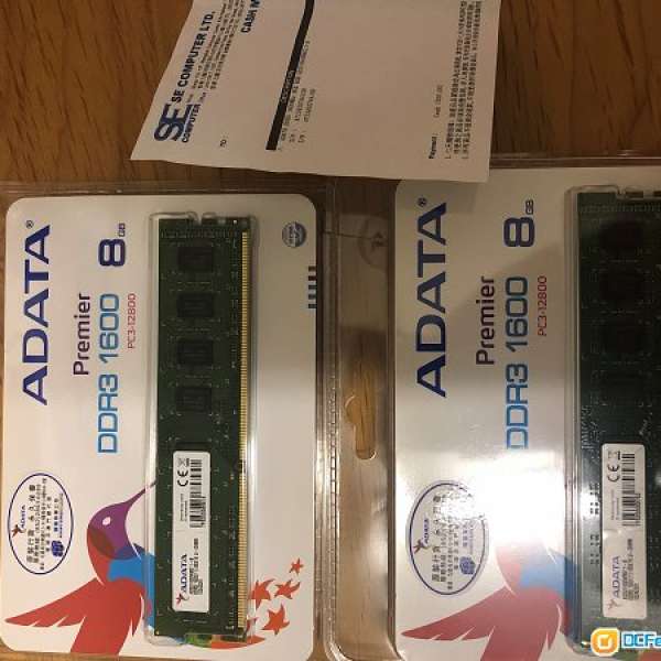 (二手出售) ADATA Premier DDR3 1600 8BG RAM x2