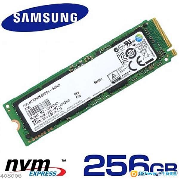 95% new Samsung SM951 256GB M.2 NVME SSD
