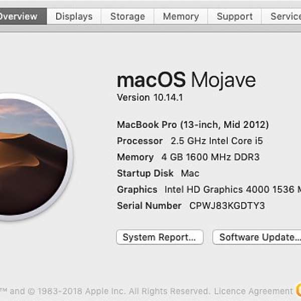 Macbook Pro 13吋 2.5Ghz i5 2012-Mid 已換SSD