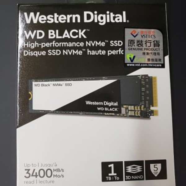 全新行貨 WD Black NVMe SSD (2018) 1TB