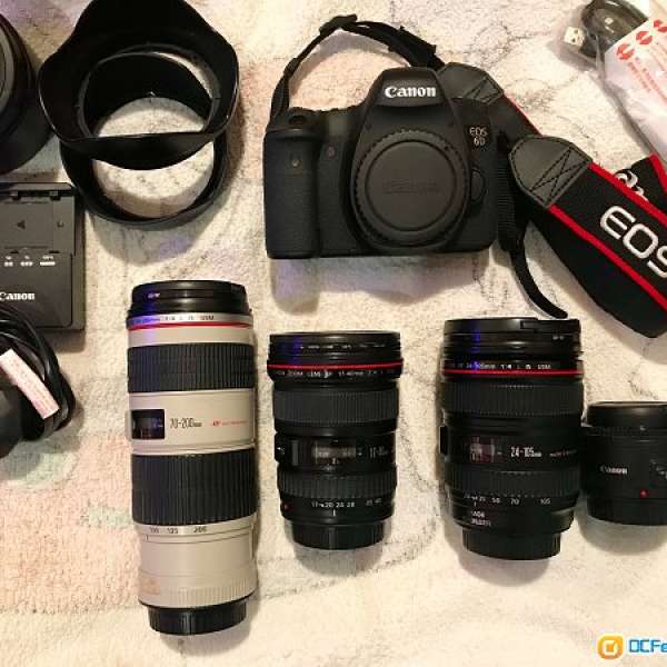 Canon EOS 6D 連3支紅圈鏡頭 (17-40 F4, 24-105 F4 IS, 70-200 F4 IS)