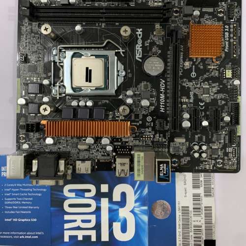 Intel i3 6100 CPU + ASRock H110M 主機板