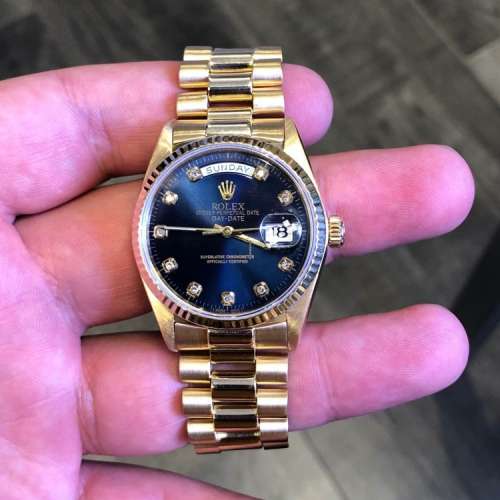 Rolex Day-Date 36 President 18238 Blue Dial with Diamonds
