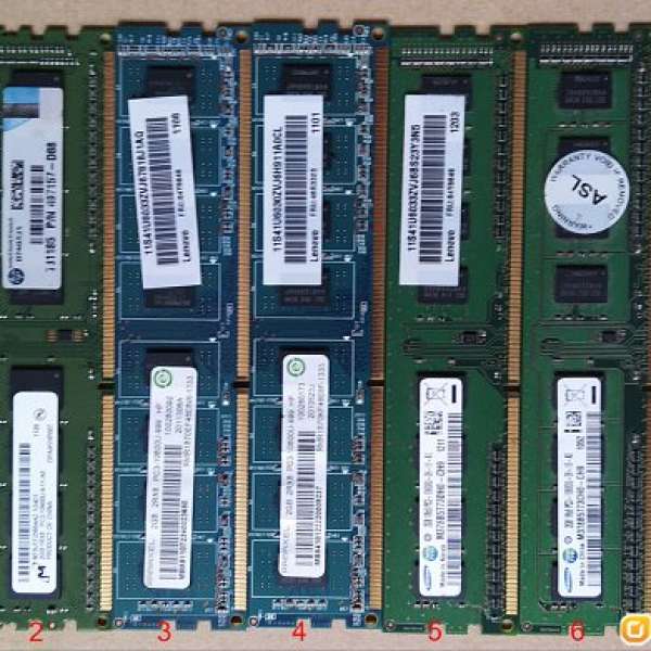 Kingston Micron Ramaxel Samsung DDR3-1333 PC3-10600 Desktop Ram 100%