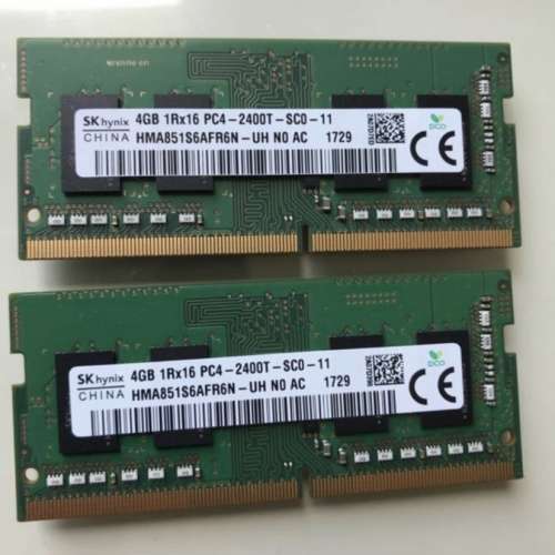 Hynix DDR4 2400mHx 4GB x 2 SODIMM latptop ram