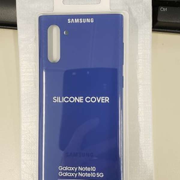 全新未開封藍色有單Samsung note 10 silicone cover背殼