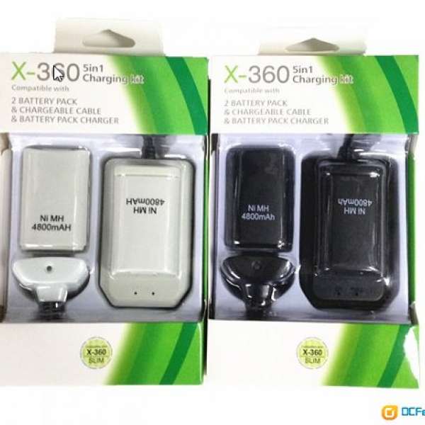 全新 Xbox 360 Xbox360 4800MAH 無線手制 充電池 連充電線 邊充邊玩 2電池
