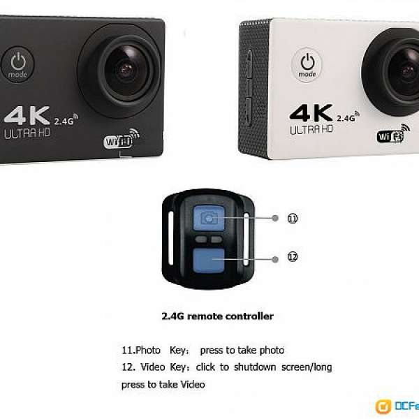 100%全新山狗 4K UHD 自拍王連WIFI遙控用Sony CMOS非Gopro action car SJCAM (額外...