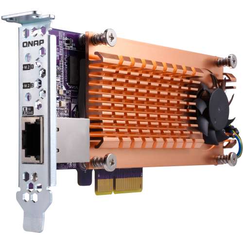 QNAP QM2-2S10G1T 擴充卡 - M.2 SATA SSD 與 10GBASE-T 網路 Windows, Mac, Linux,...