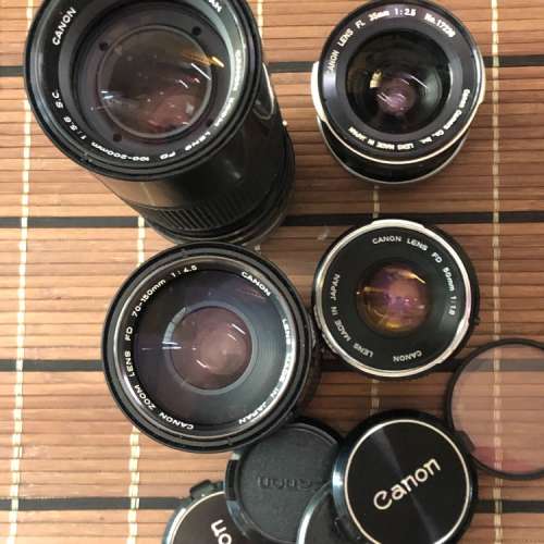 Canon FD / FL 鏡 35 2.5 50 1.8 70-150 100-200 SSC