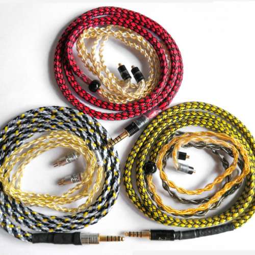 粗芯7N單晶銅鍍金升級線耳機線 jh audio Shure QDC fender campfire westone 2.5mm...