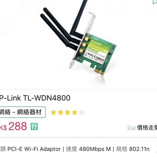 TP-Link TDN4800 PCIe Wireless 無綫網卡 450Mbps