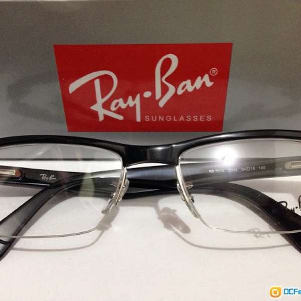 全新的Rayban 黑色~半框近視眼鏡架 文青款