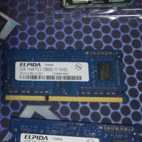 DDR3 PC12800 2GB X 2 notebook ram