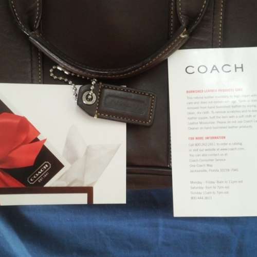 80%新真品舊版COACH 男士真皮兩用名牌公事包Business bag Briefcase causal用袋附長...