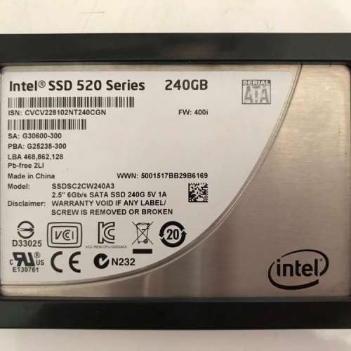 Intel SSD 520 Series 240GB