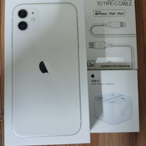 iPhone 11 128GB 白色Smartone台機+18W USB-C快充