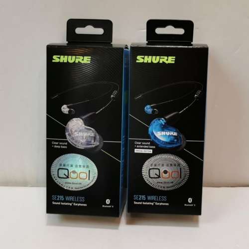 100％全新行貨Shure SE215 Wireless BT2可換線藍芽耳機