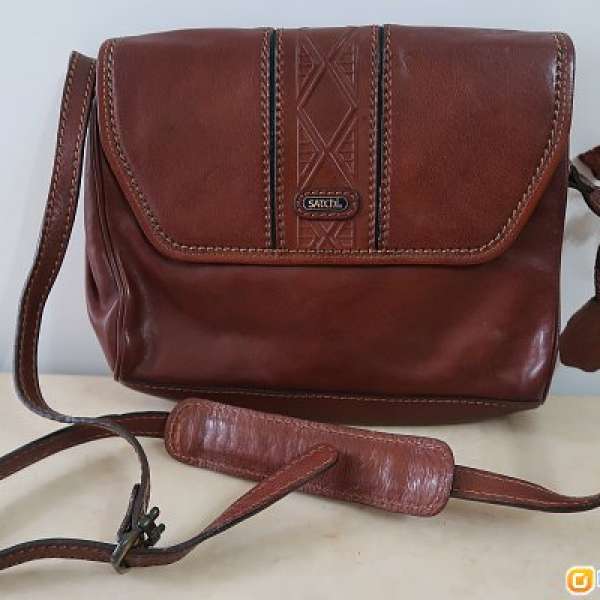 Vintage Satchi Sacchi leather bag handbag 沙馳 皮袋 揹袋 手袋 少用  95% new