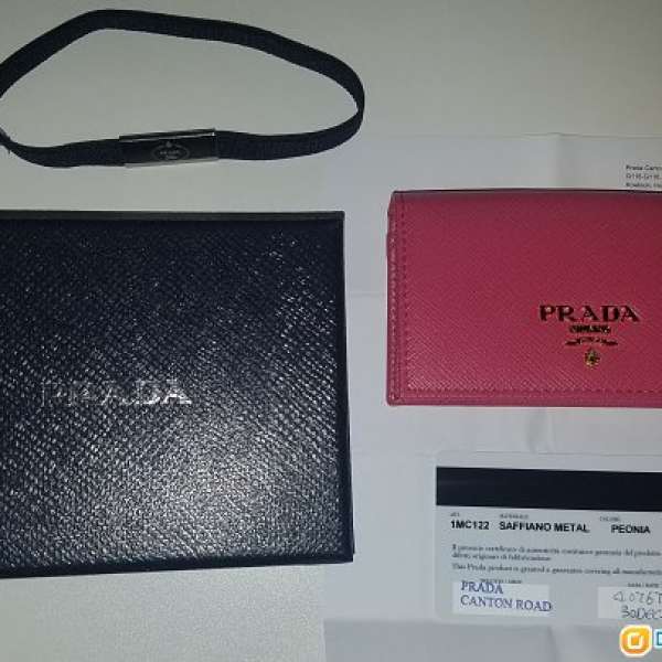 PRADA Saffiano Metal Card Holder 1m1122 Wallet Portacarte Peonia 金扣牛皮