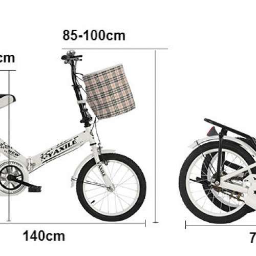 6歲-成人適用　摺疊式單車　十秒展合簡單操作 加厚車圈　防滑車胎