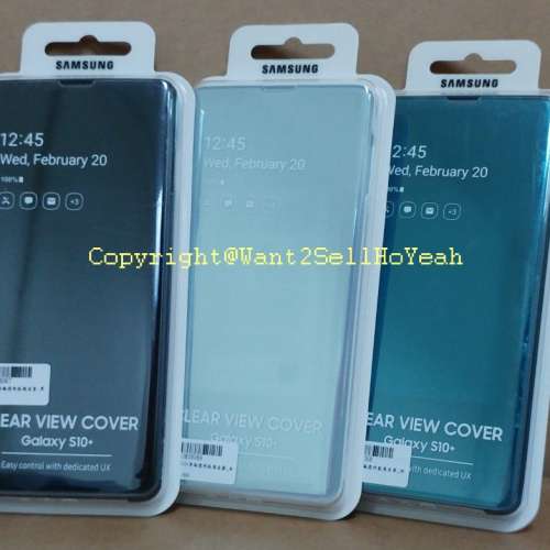 Samsung Galaxy S10+ Clear View Flip Cover Case全透視感應皮套EF-ZG975,全新原廠正...