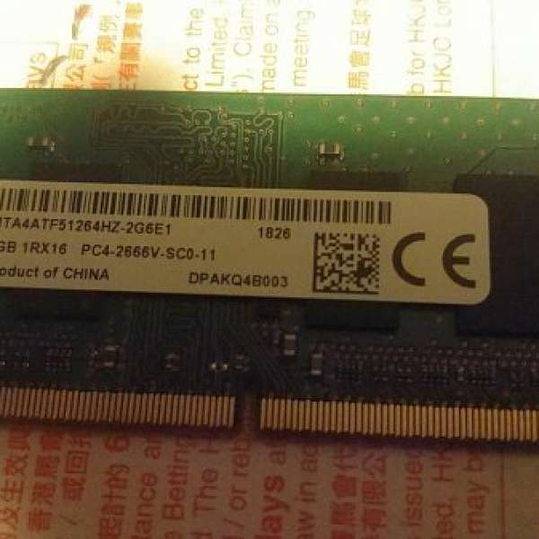 DDR4 notebook ram 2666 4GB 記憶體