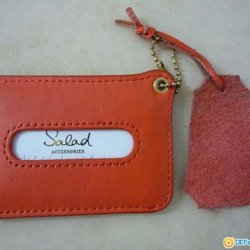 全新正版 真皮 bauhaus Salad 橙色 八達通 智能卡 證件套 card holder card cover