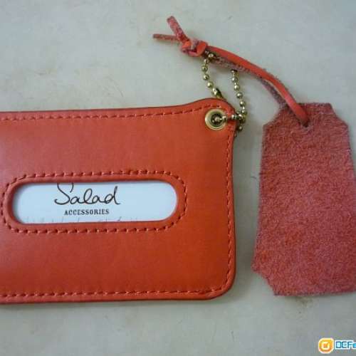全新正版 真皮 bauhaus Salad 橙色 八達通 智能卡 證件套 card holder card cover