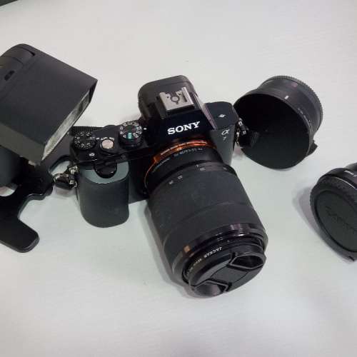 Sony A7 1代 連kit 鏡 FE 28-70, 連閃燈HVL-F32M, Metabone 四代轉Canon接環, Sigm...