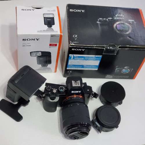 Sony A7 1代 連kit 鏡 FE 28-70, 連閃燈HVL-F32M, Metabone 四代轉Canon接環, Sigm...