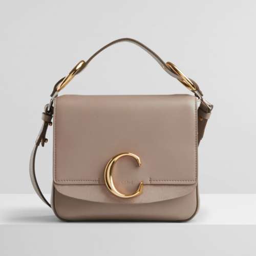 Chloé C small purse in shiny & suede calfskin