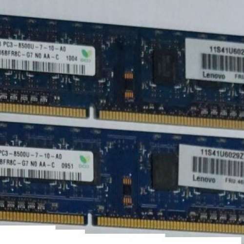 Hynix DDR3 1Gb x2條 RAM (total 2Gb)