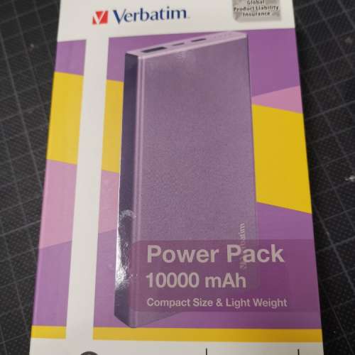 全新 Verbatim PD 2.0 + QC 3.0 10000mAh 超薄行動電源 紫色 65837 香港行貨