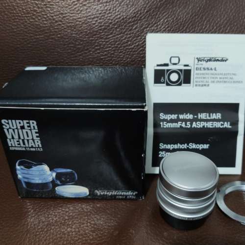 Voigtlander Super Wide Heliar 15 mm F4.5 Aspherical 第一代銀色有盒有單, 買了...