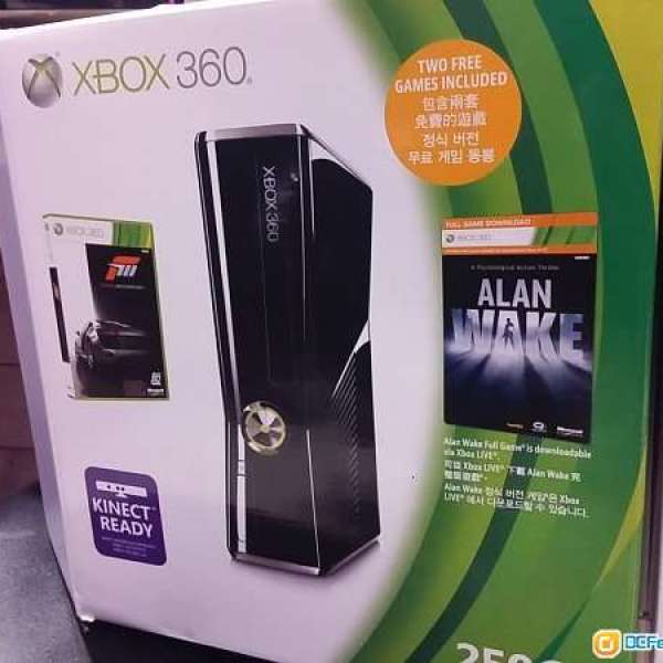 Xbox 360 slim 250gb + 2 remote + 6 game+內置6 game 交換switch 多除少補