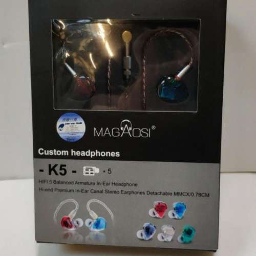 100%全新行貨Magaosi K5最新款五單元動鐵可換線MMCX有線耳機(高配版)