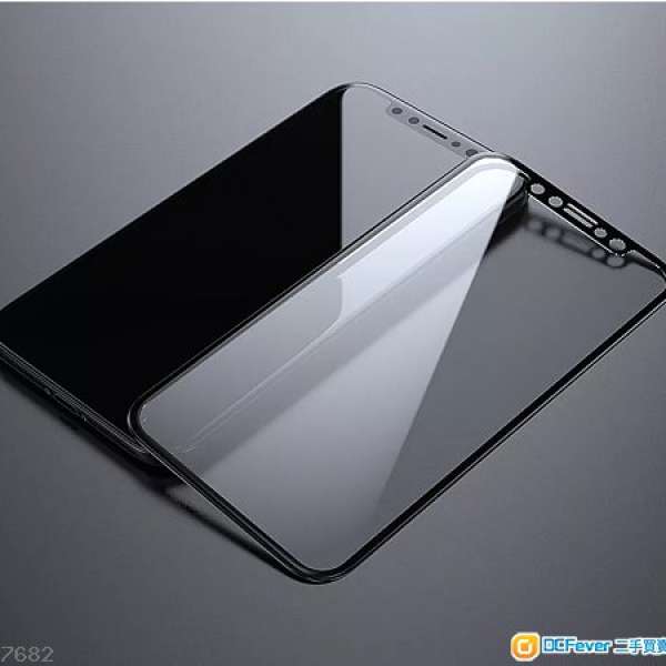 iPhone X 全屏碳纖維軟邊玻璃貼（買一送一)