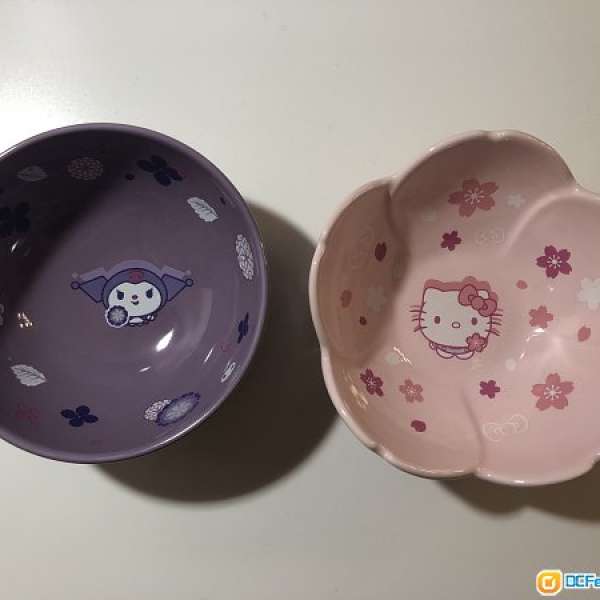 Sanrio 花雨花語 陶瓷碗 7-11 Hello Kitty Kuromi